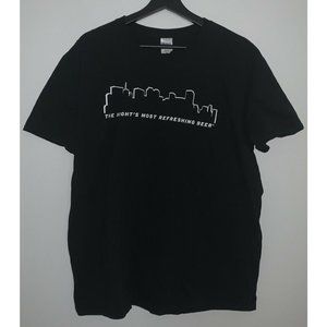 Coors Light Mens Graphic T-shirt Size XL Black Tee Logo Silver Bullet Beer